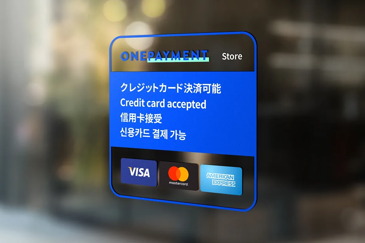ONE PAYMENT merchant window sticker
